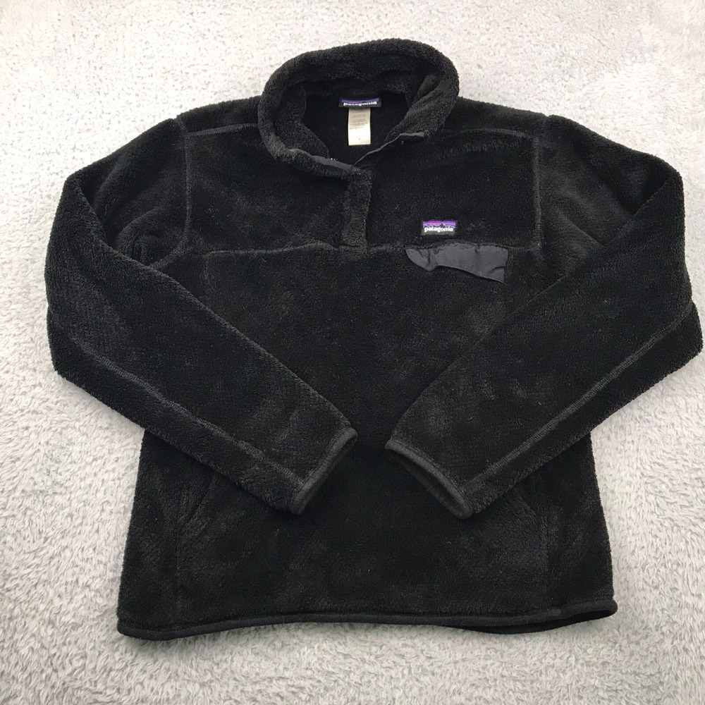Patagonia Jacket Womens M Black Re-Tool Snap-T Pullover Fleece Sweater
